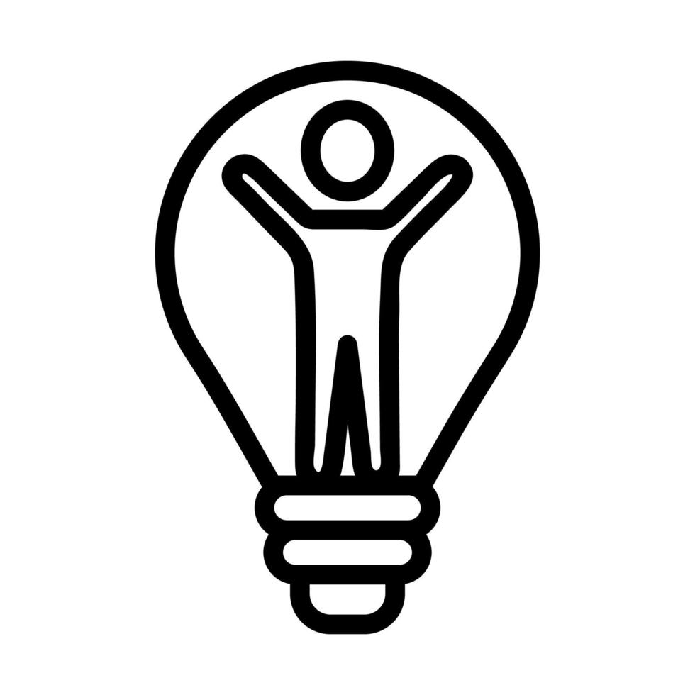 light bulb and party icon vector. Isolated contour symbol illustration vector
