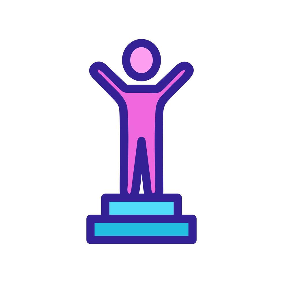 the winner on the stage icon vector. Isolated contour symbol illustration vector
