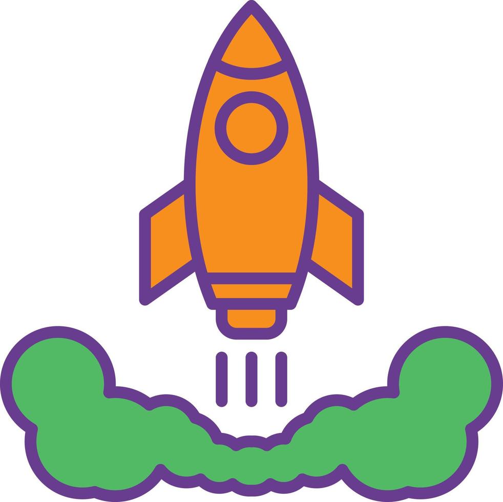 Rocket Line Filled Two Color vector