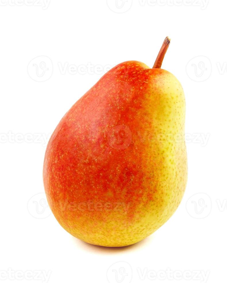 The tasty ripe pear is isolated on a white background. photo