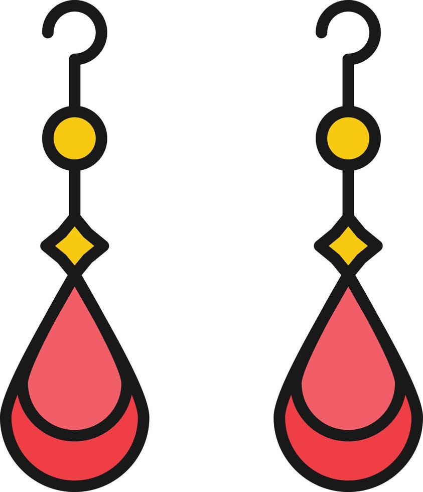 Earrings Line Filled vector