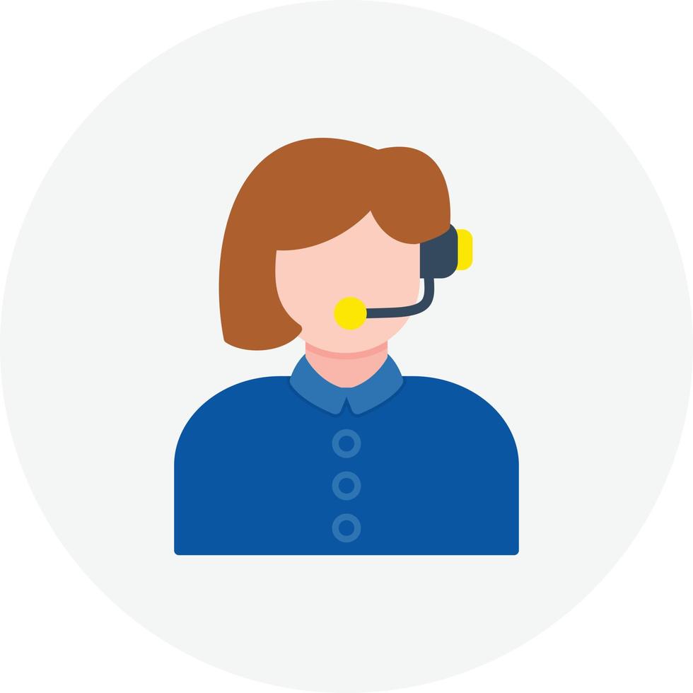 Customer Service Flat Circle vector