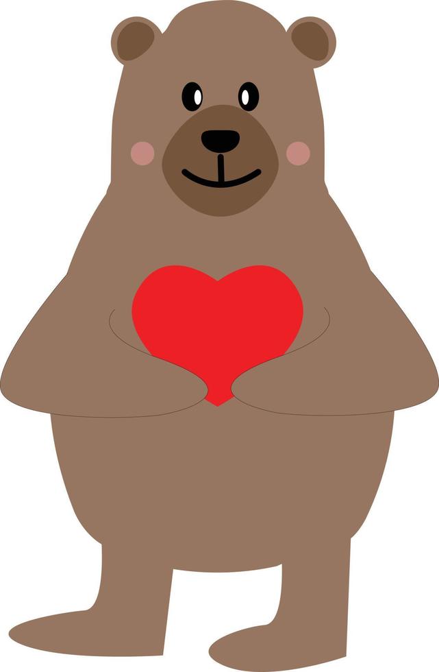 logotipo de oso y corazón. oso polar con corazón de amor. vector