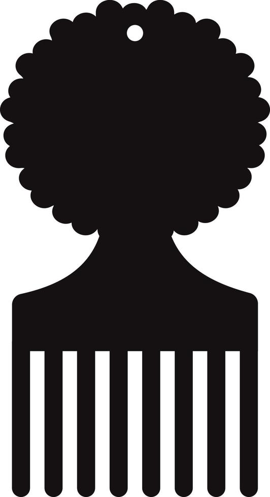 afro pick icon on white background. afro hairbrush sign. afro comb symbol. flat style. vector