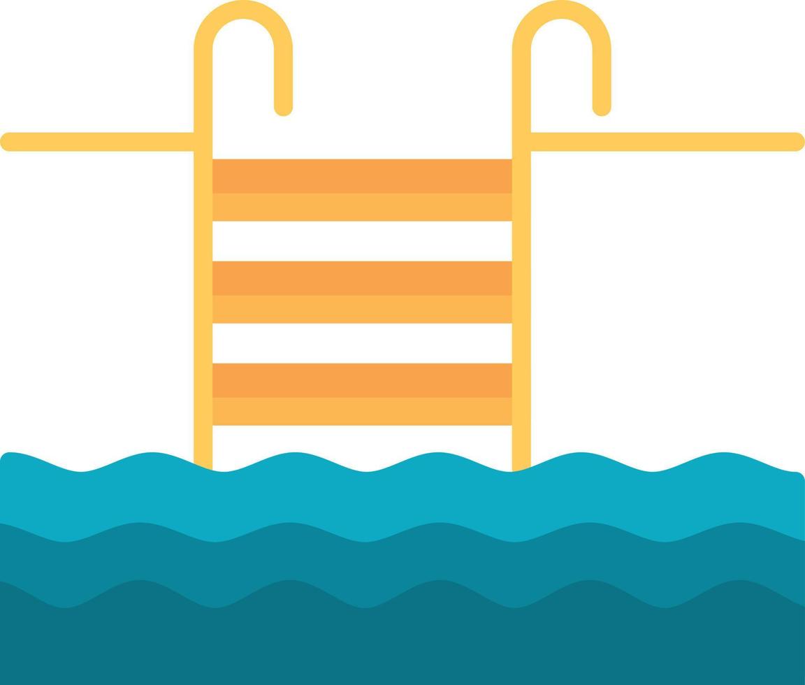 Water Stairs Flat Icon vector