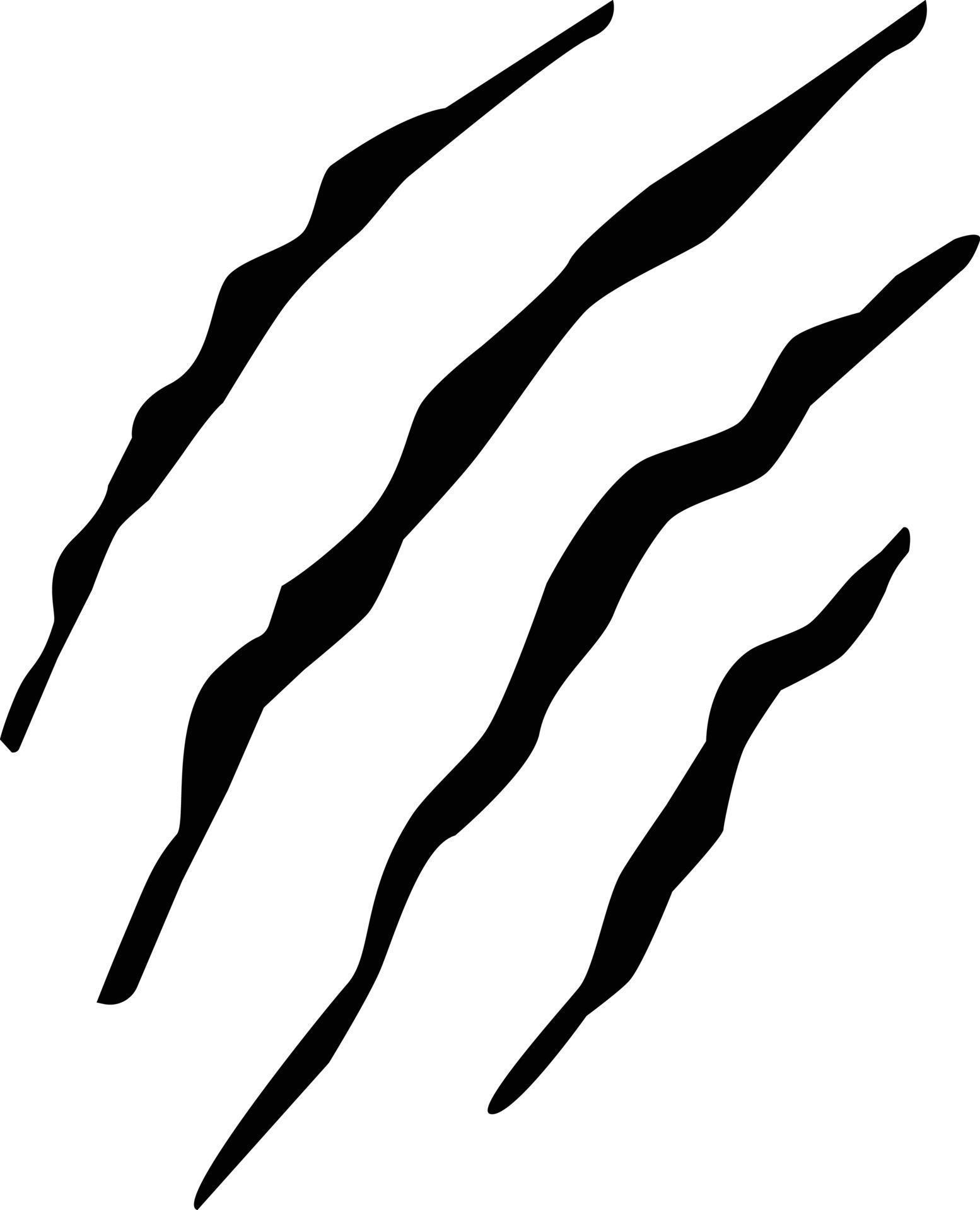 claws scratches on white background. black bloody claws animal scratch