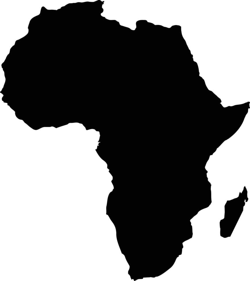 Africa map icon on white background. Africa map silhouette sign. flat style. vector