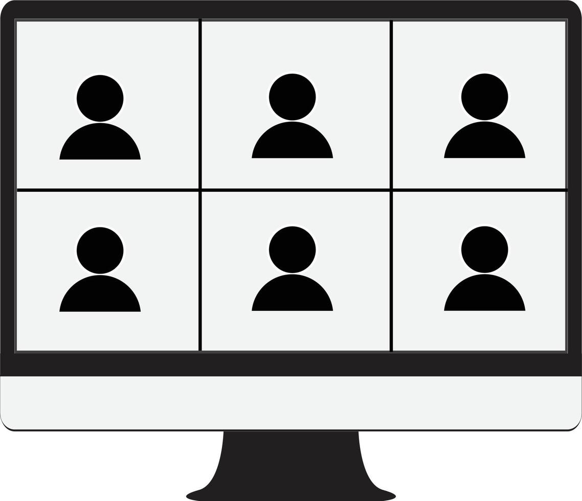 video conference icon on white background. video call conference sign
