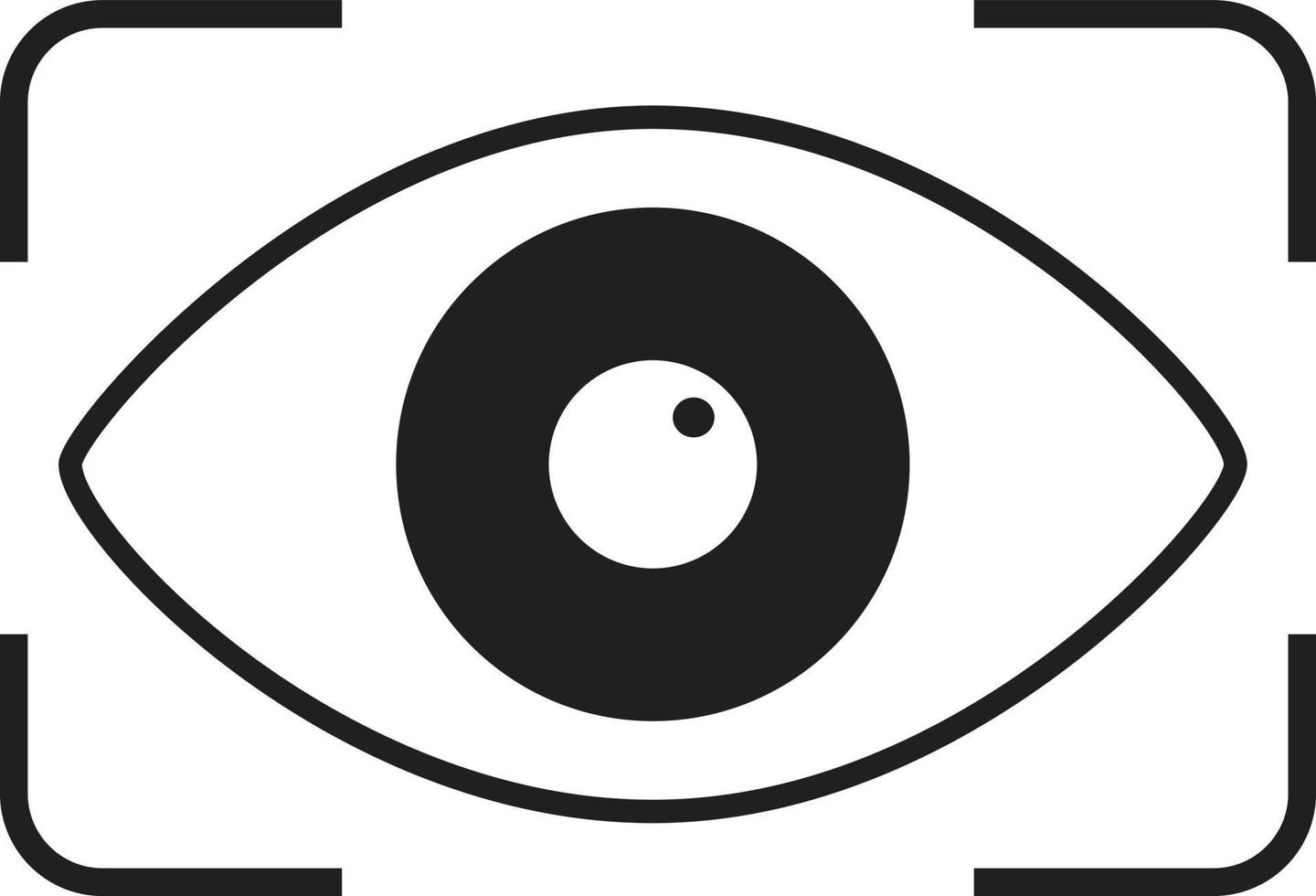 icono de escaneo ocular sobre fondo blanco. signo de escaneo de retina. logotipo de bloqueo de seguridad negro. estilo plano símbolo de verificación de retina. vector