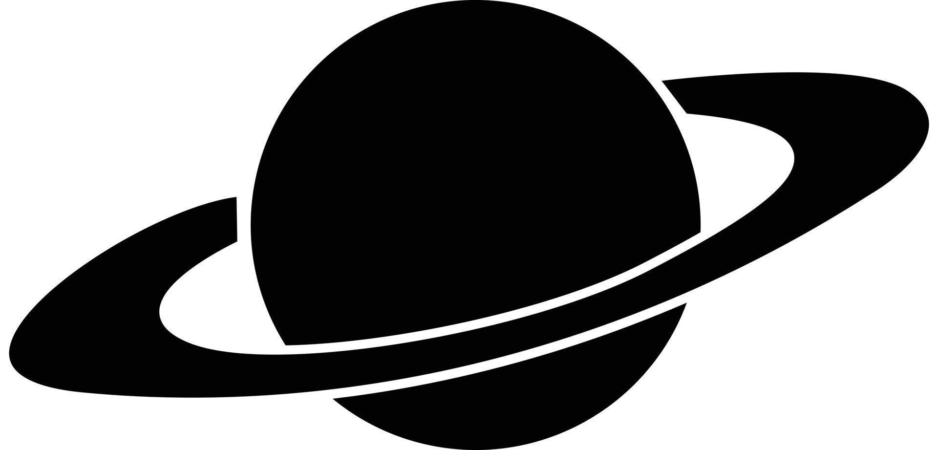 icono de Saturno sobre fondo blanco. estilo plano signo espacial de la galaxia. símbolo del planeta. Planeta Saturno con sistema de anillos planetarios. vector