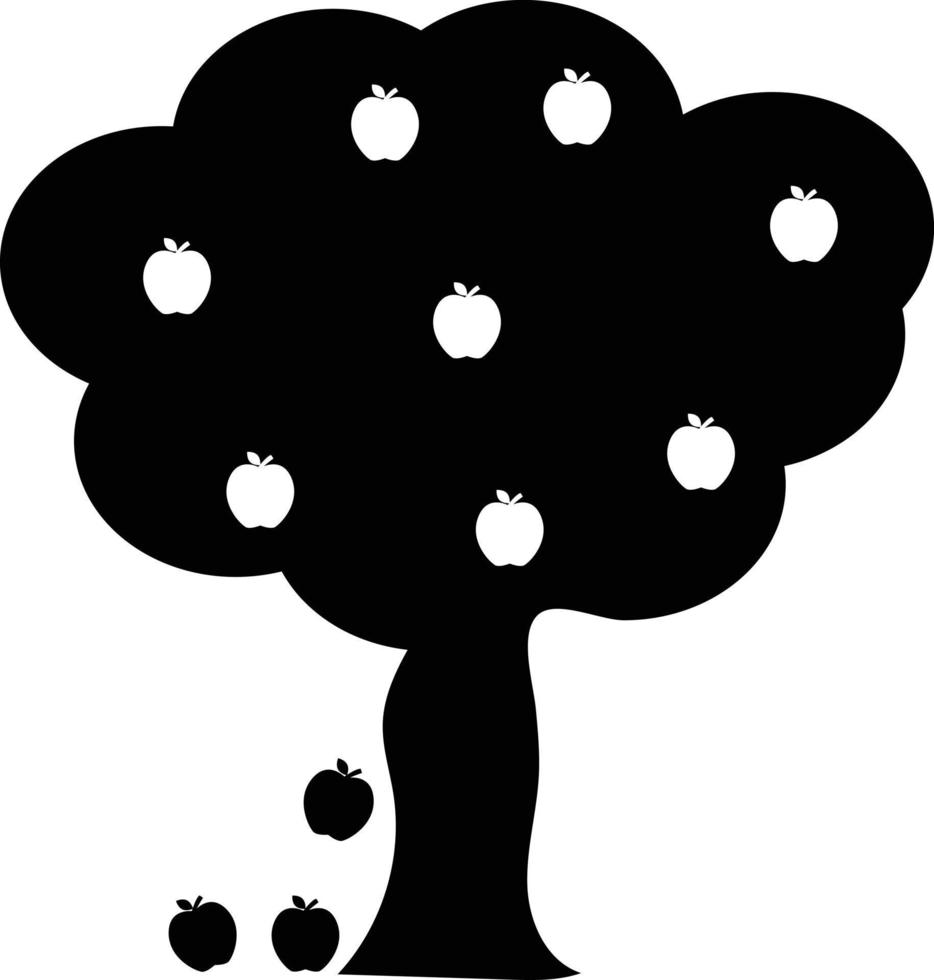 apple tree icon on white background. flat style. summer tree sign. apple tree symbol. vector