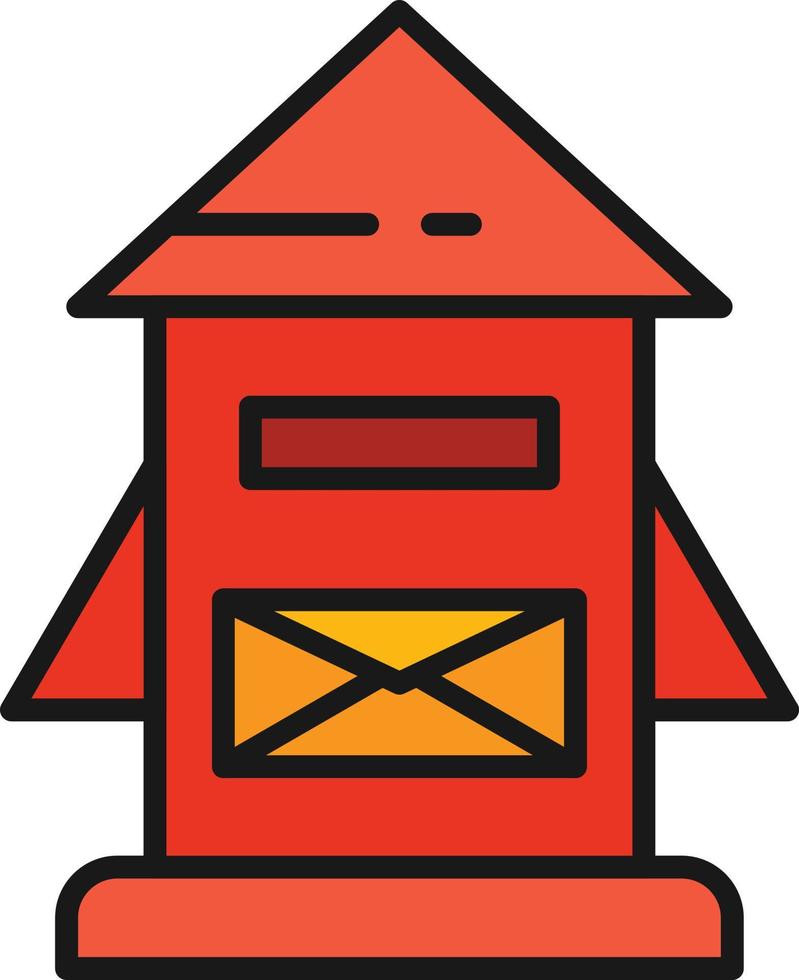 Mail Box Line Filled vector