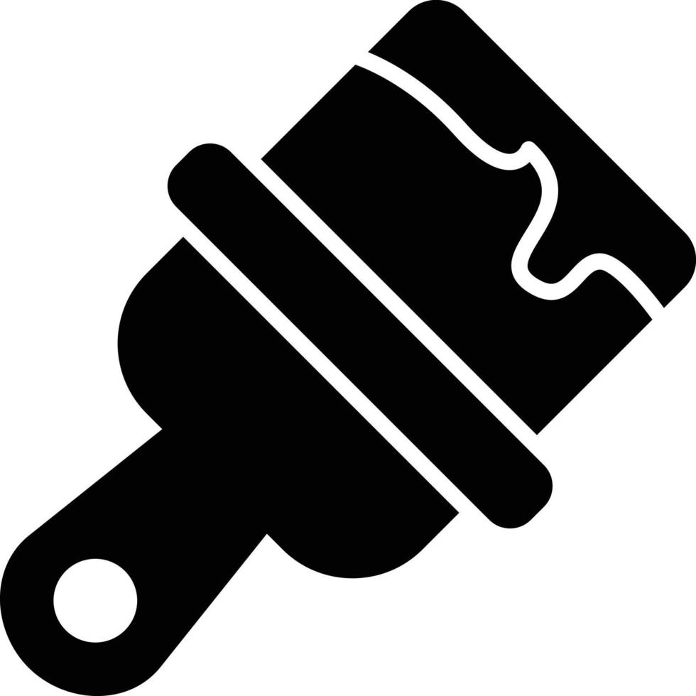 Paint Brush Glyph Icon vector
