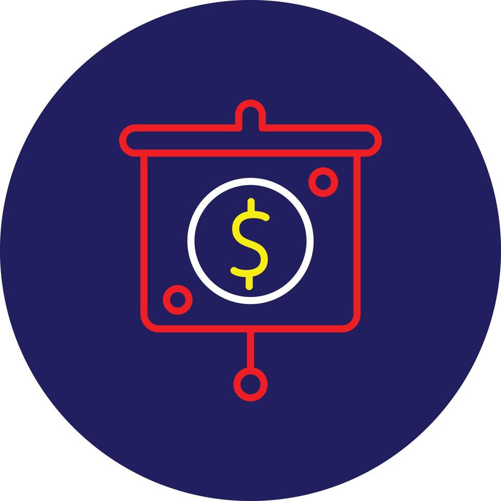 Dollar Presentation Line Multicolor vector