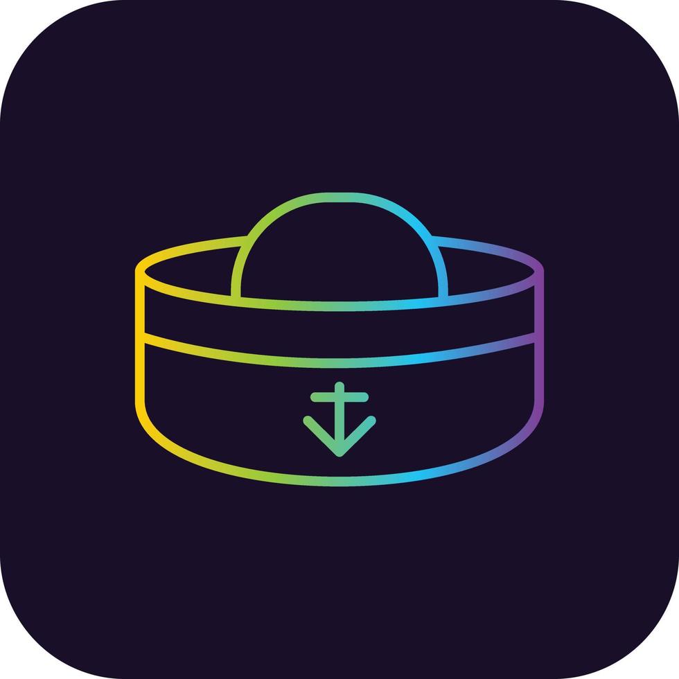 icono de gradiente de sombrero de marinero vector