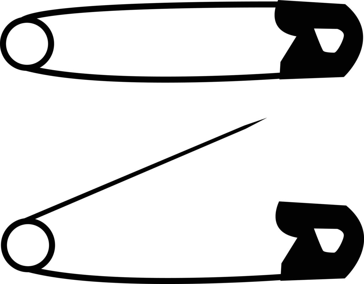 Illustration of Two safety pins over white background