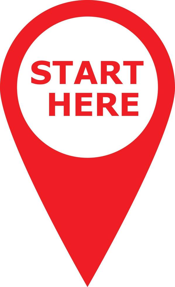 start here red icon banner design. start here symbol. banner start here sign. flat style. vector