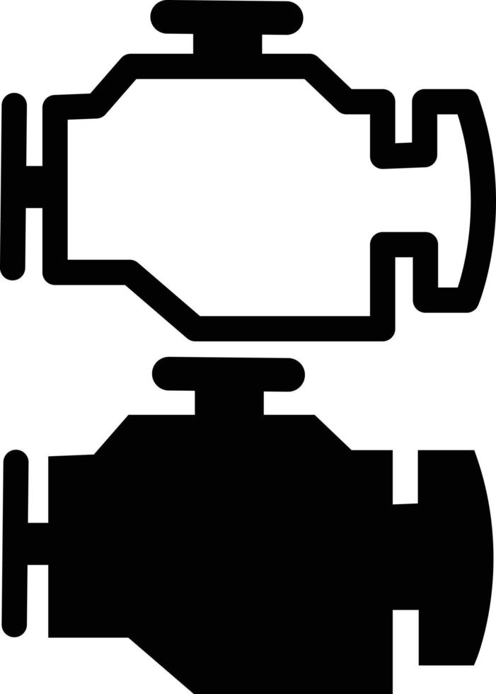 engine icon on white background. car check engine. warning sign