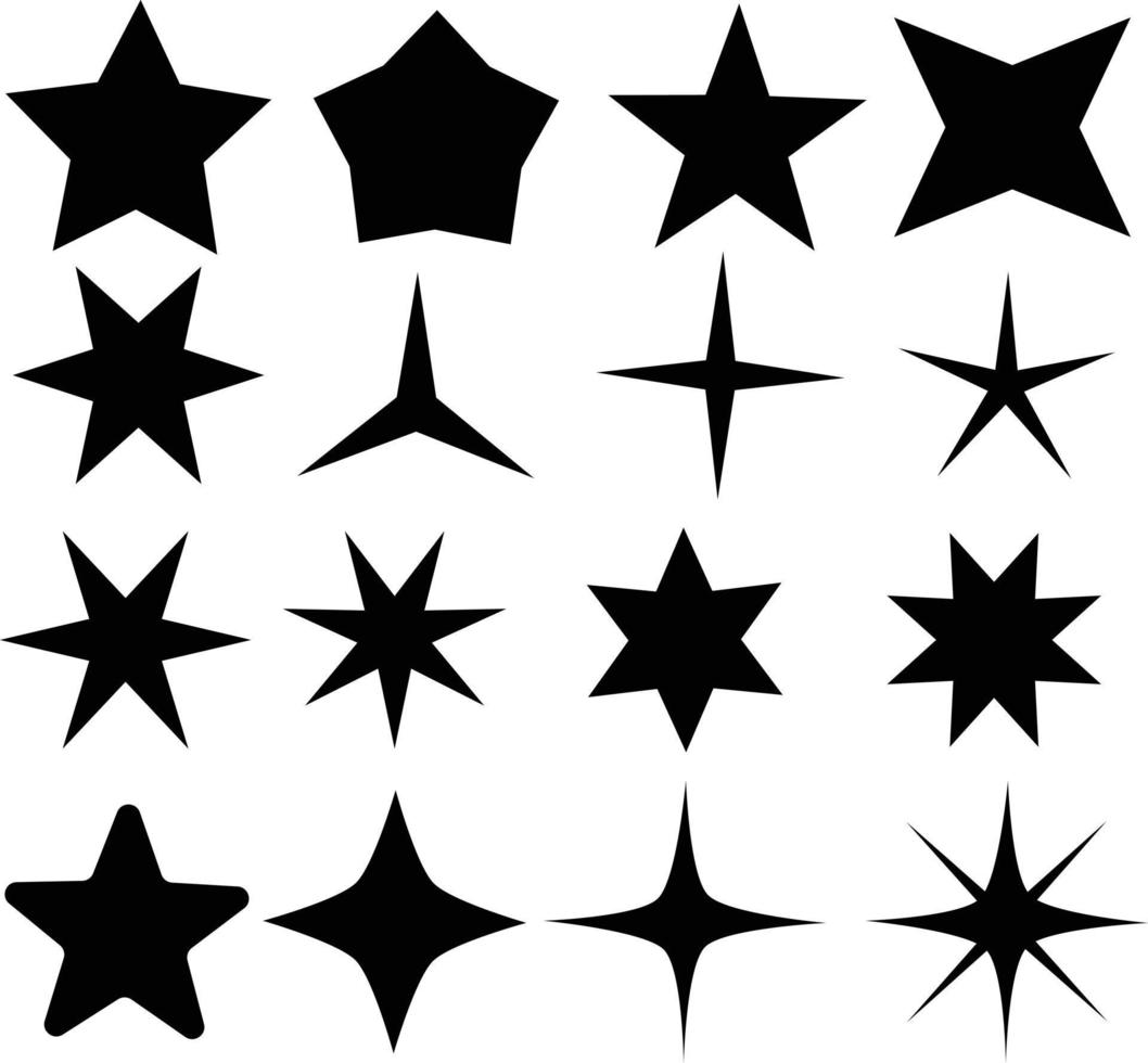 iconos de estrellas sobre fondo blanco. signo de destellos. estilo plano símbolo de ráfaga brillante. vector