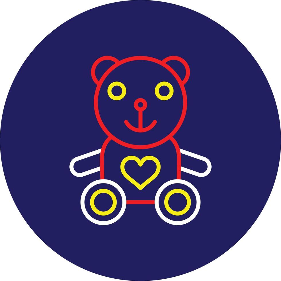 Teddy Bear Line Multicolor vector