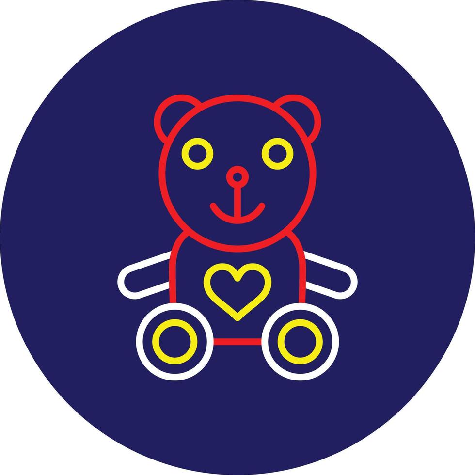 Teddy Bear Line Multicolor vector