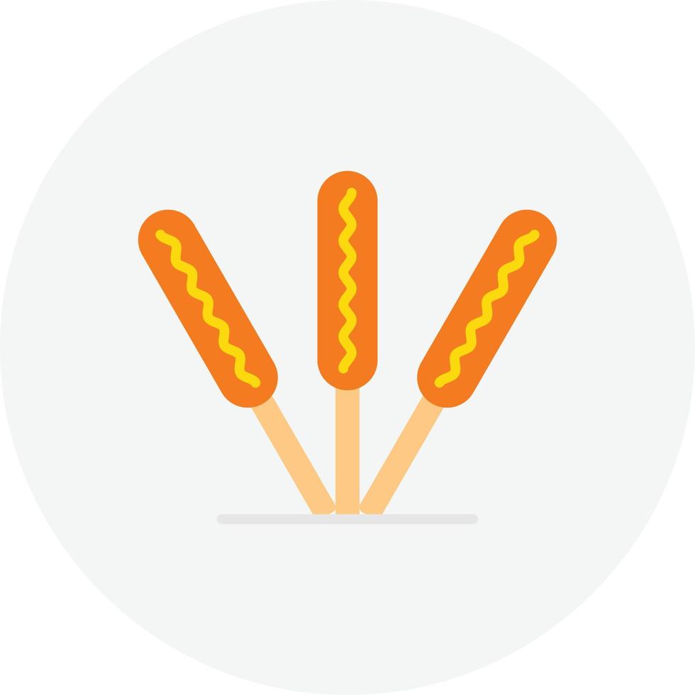 Corn Dog Flat Circle vector