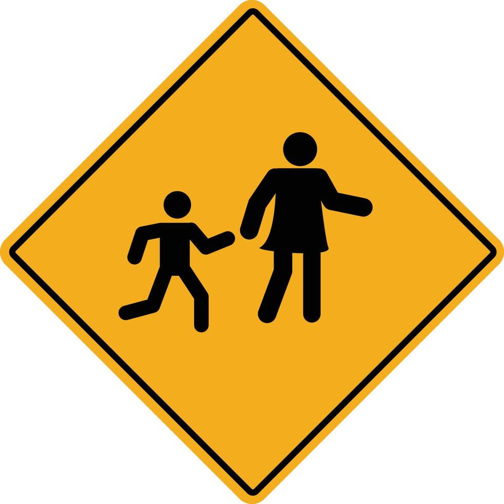 children crossing icon on white background. school sign. school warning symbol. flat style. vector