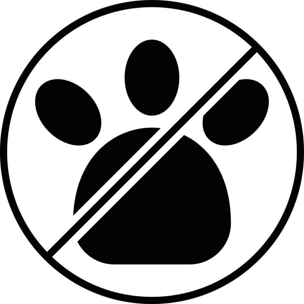 No Pets Allowed Glyph Icon vector