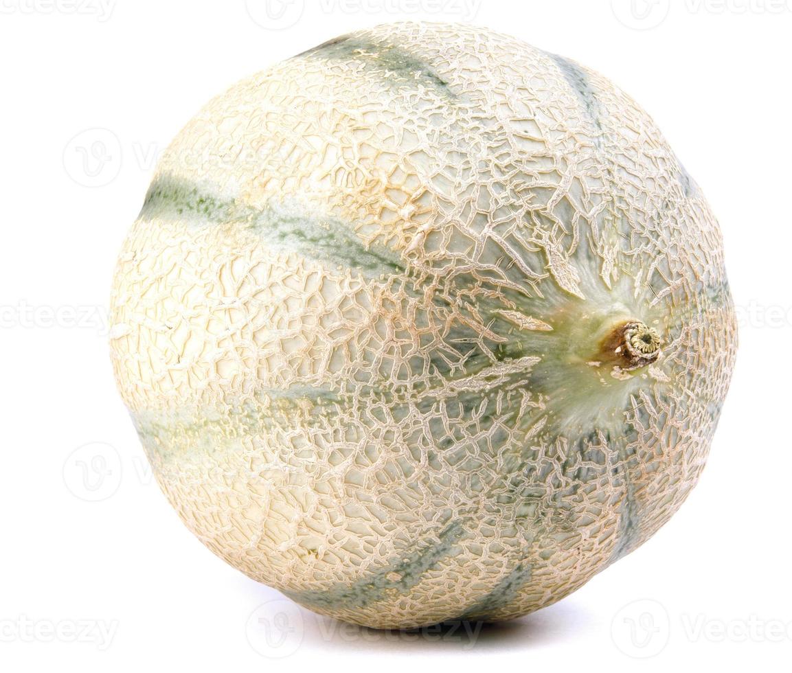 The melon of the cantaloupe is isolated on a white background. a side view. photo