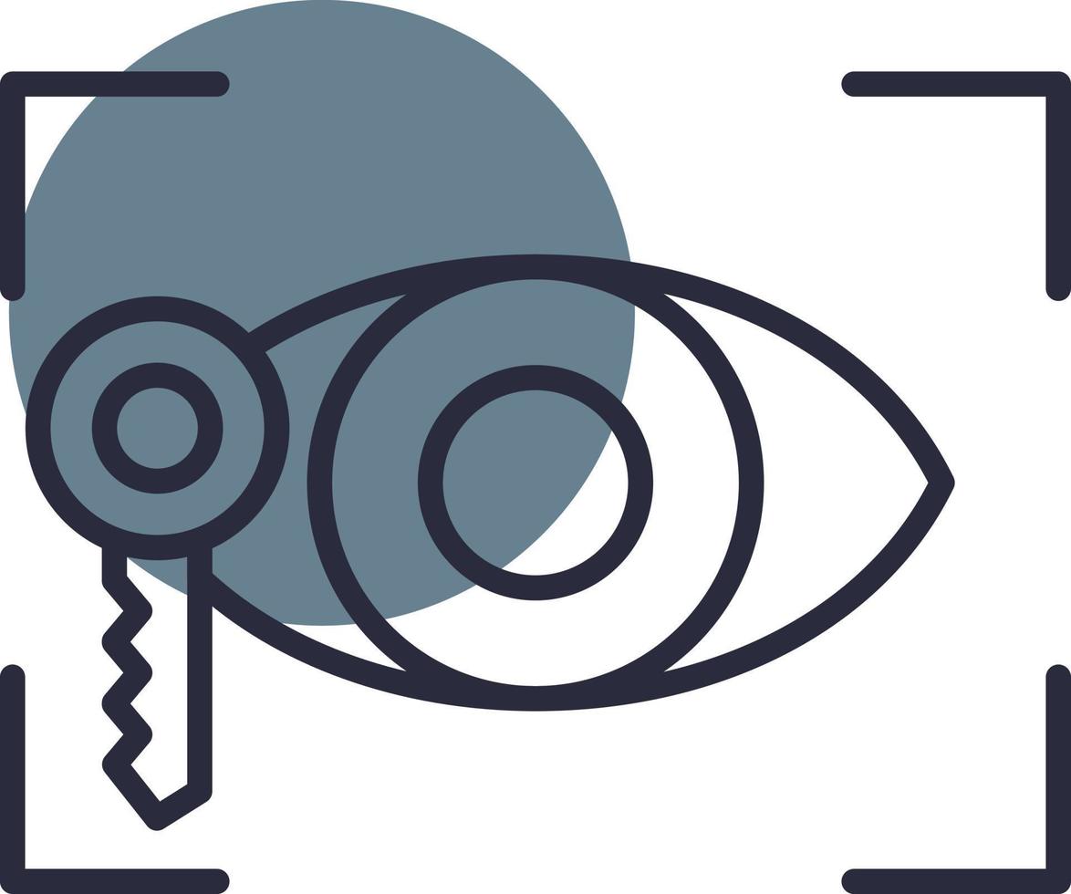 Eye Recognition  Line Sesa Circle Icon vector