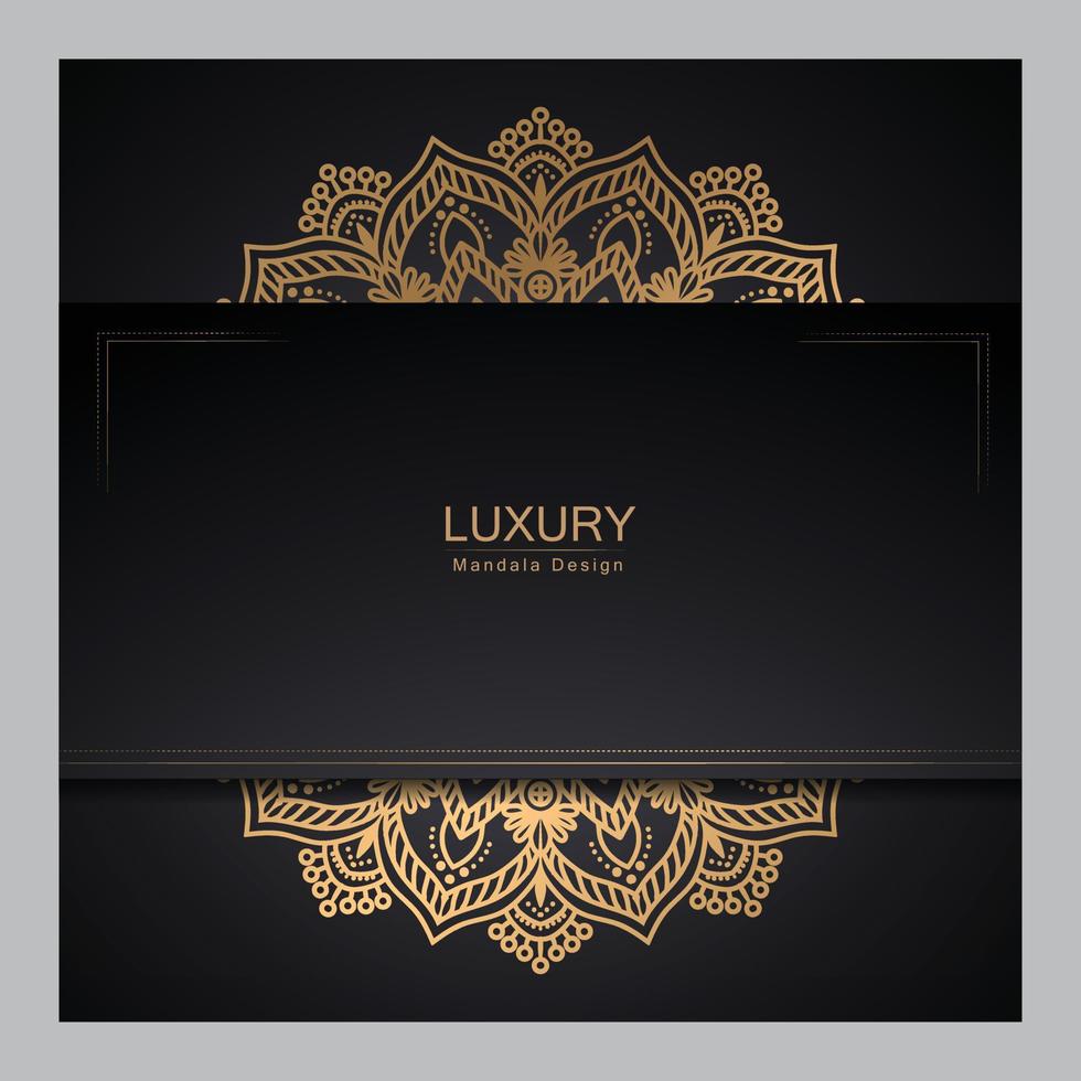 Luxury ornamental mandala design background in gold color vector