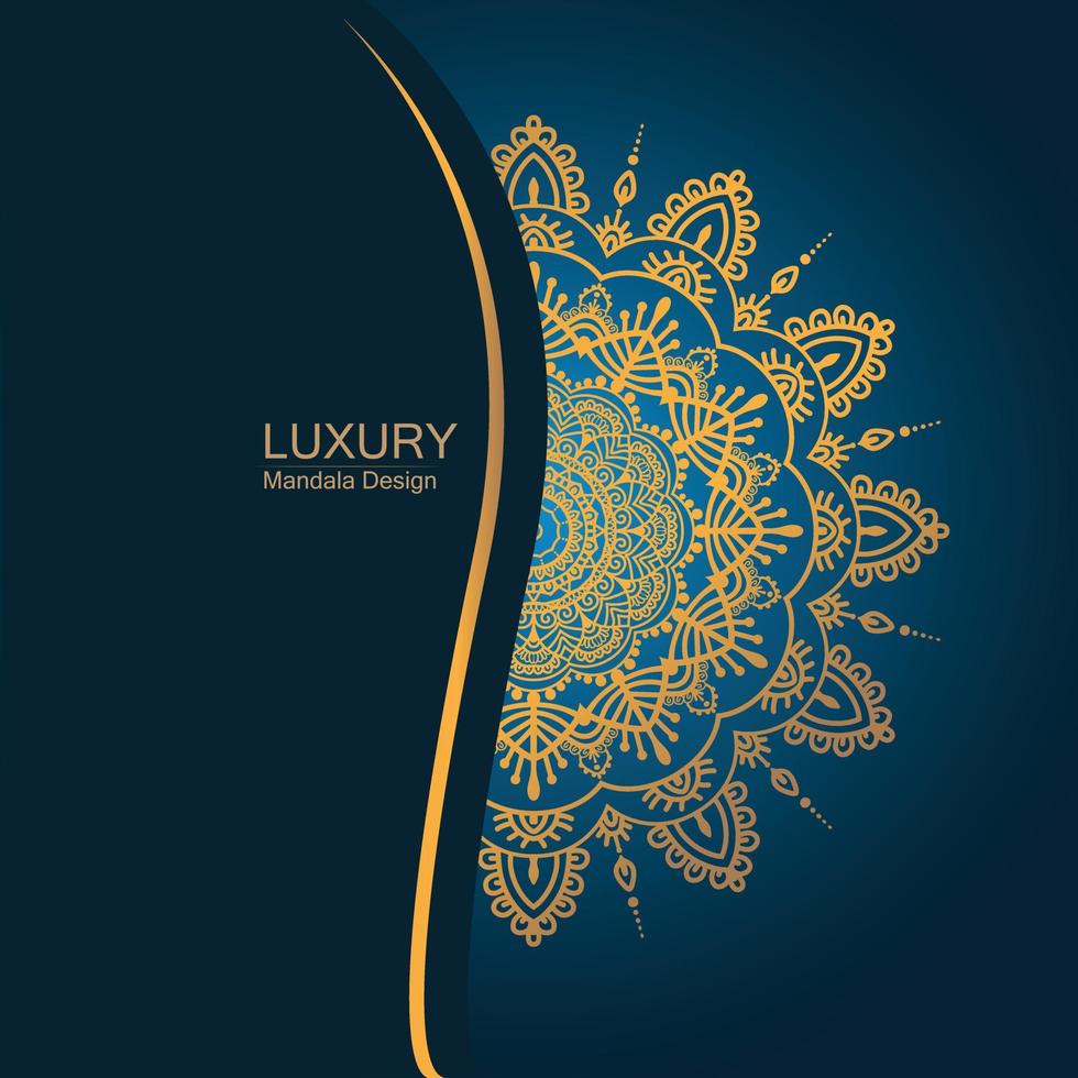 Luxury ornamental mandala design background in gold color vector