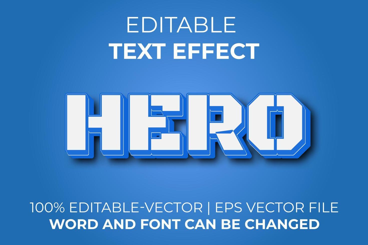 Hero text effect, easy to edit vector