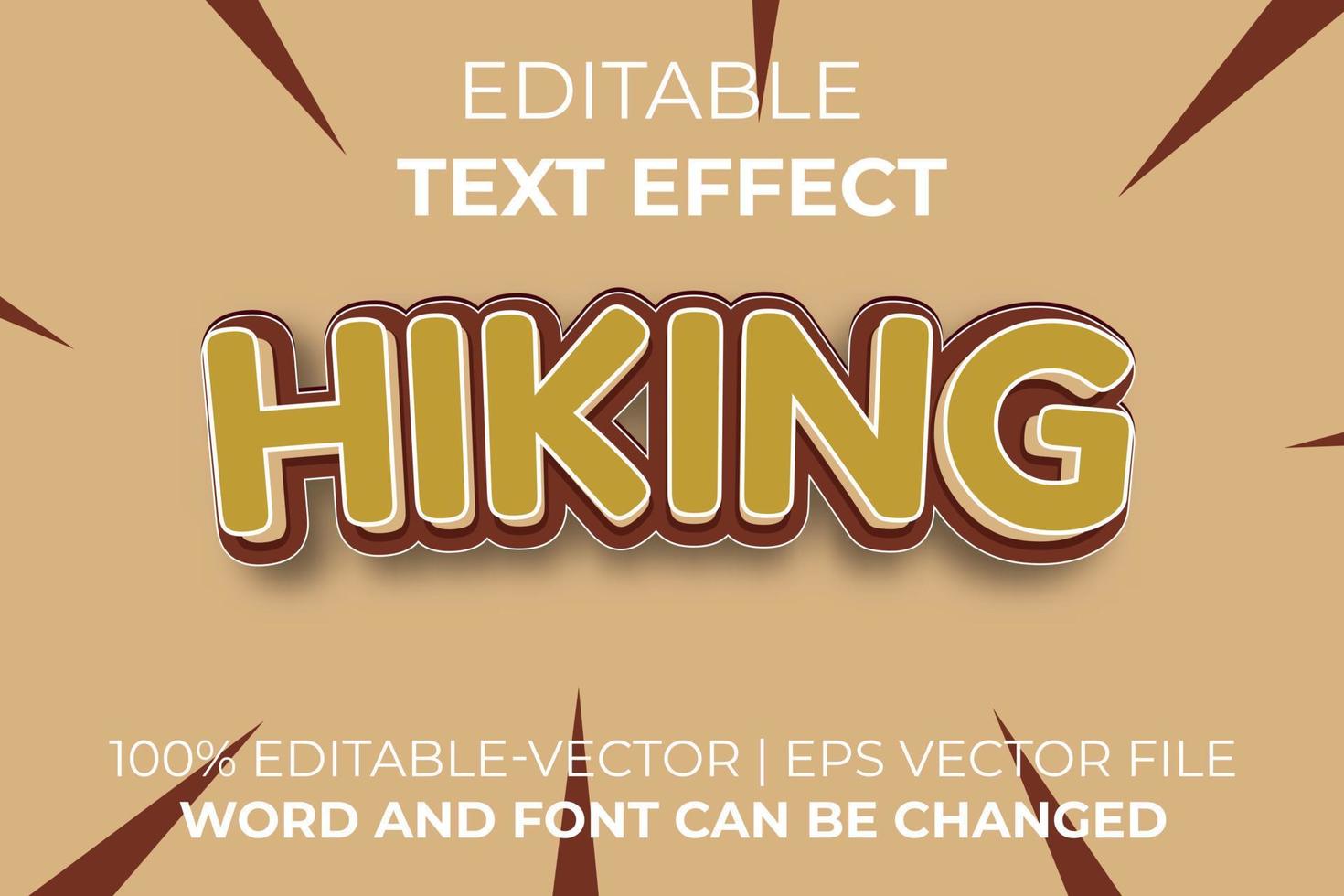 Hiking text effect, easy to edit vector