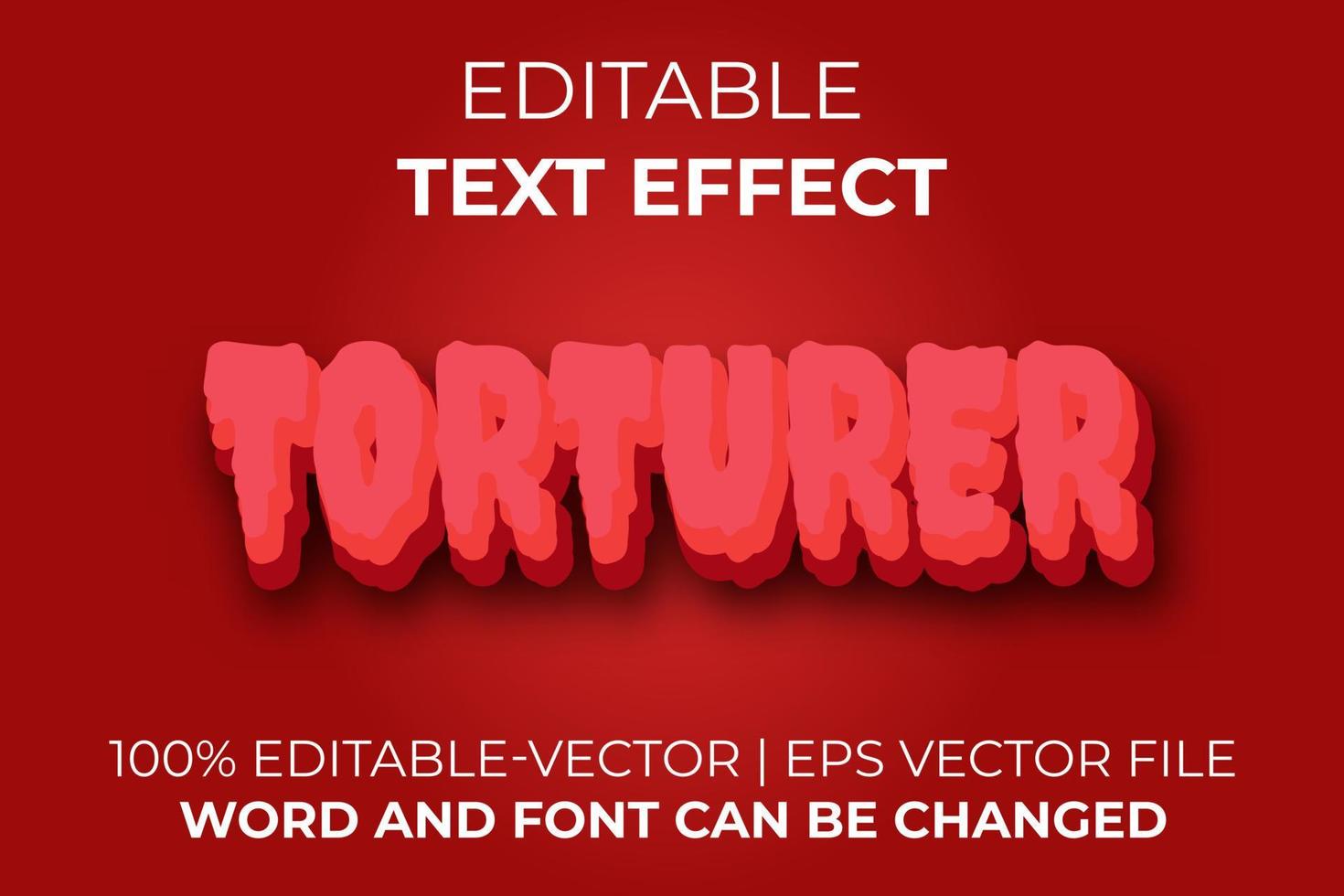 Torturer text effect, easy to edit vector