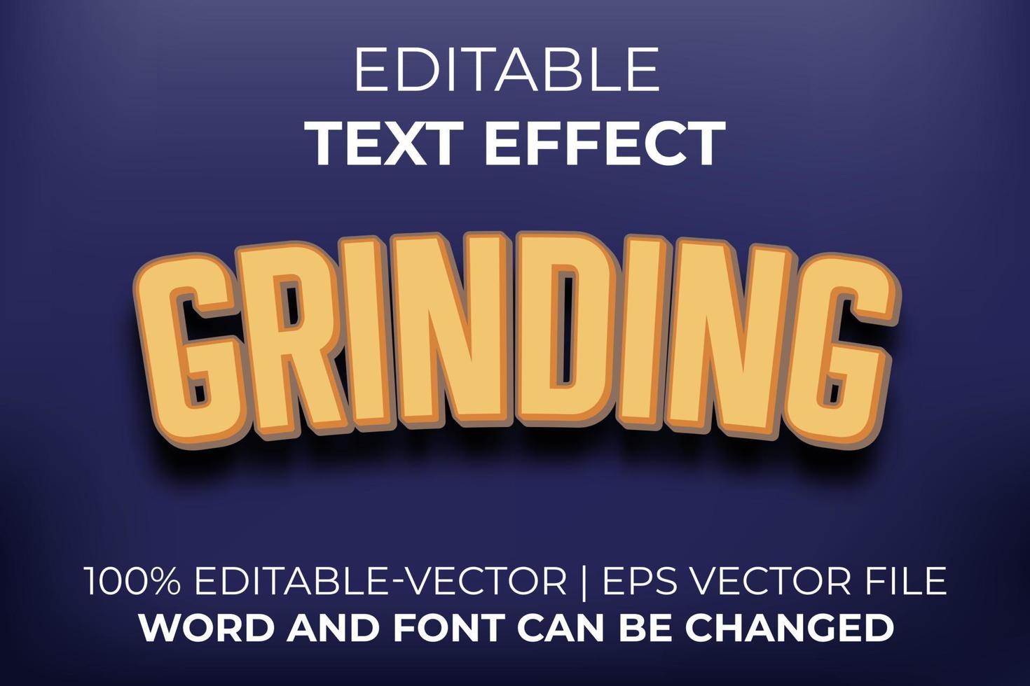 Grinding text effect, easy to edit vector