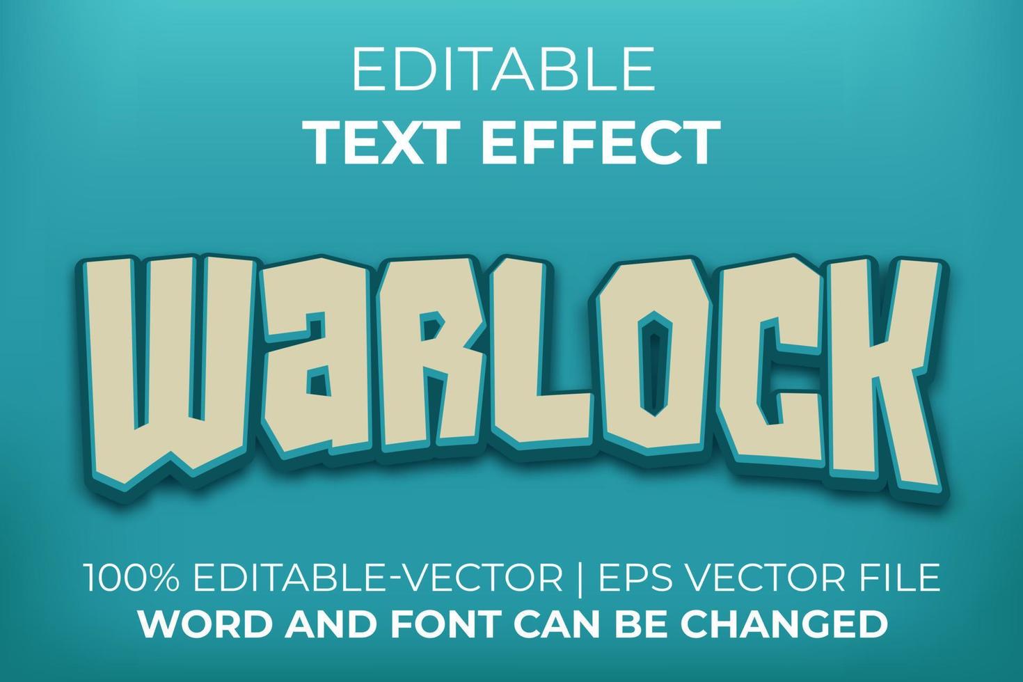 Warlock text effect, easy to edit vector