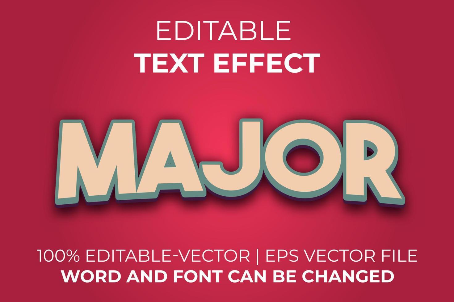 Major text effect, easy to edit vector