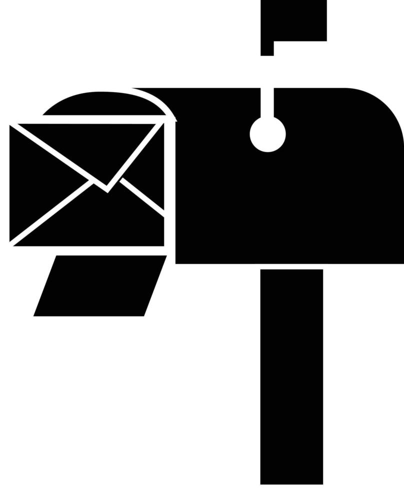 icono de buzón sobre fondo blanco. estilo plano símbolo de buzón. logotipo de marketing por correo electrónico. sobre de correo en el letrero del buzón. vector