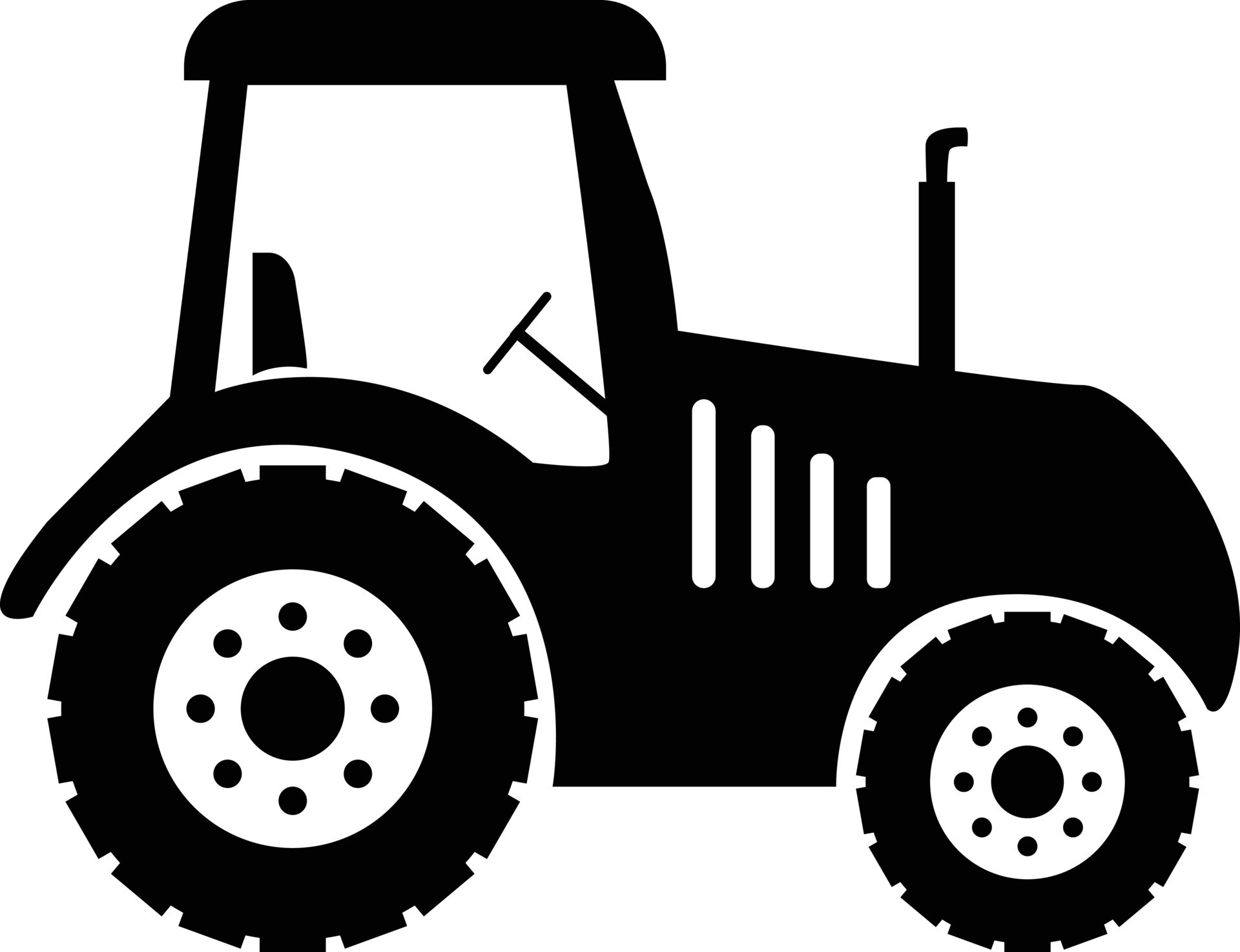 tractor icon on white background. farm tractor sign. flat style. black