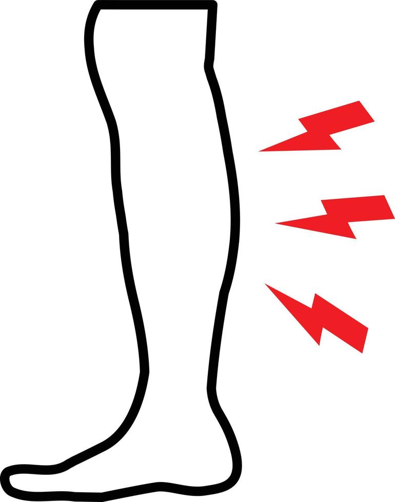shin hurts icon on white background. flat style. body pain symbol. shin pain sign. vector