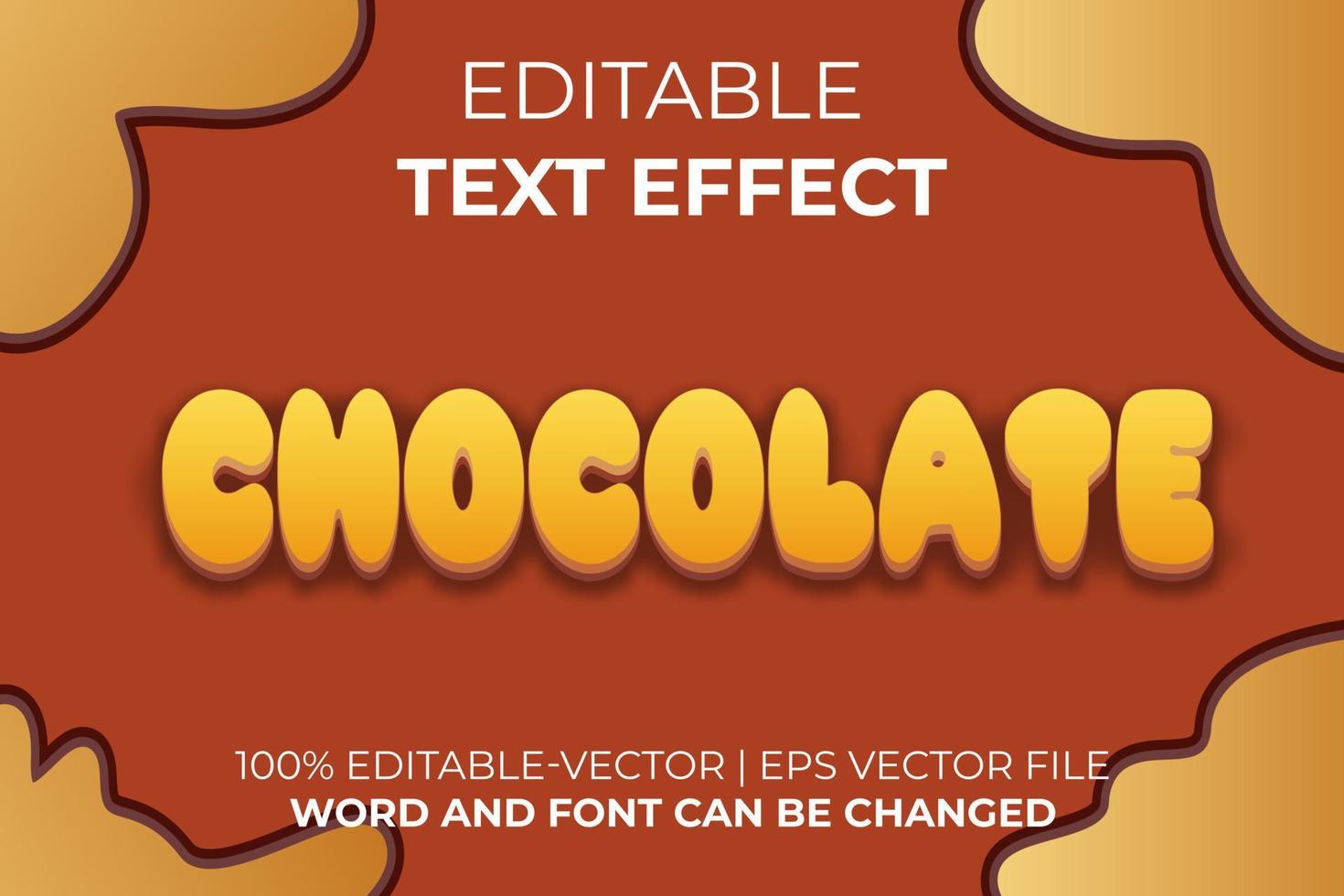 efecto de texto chocolatado, fácil de editar vector