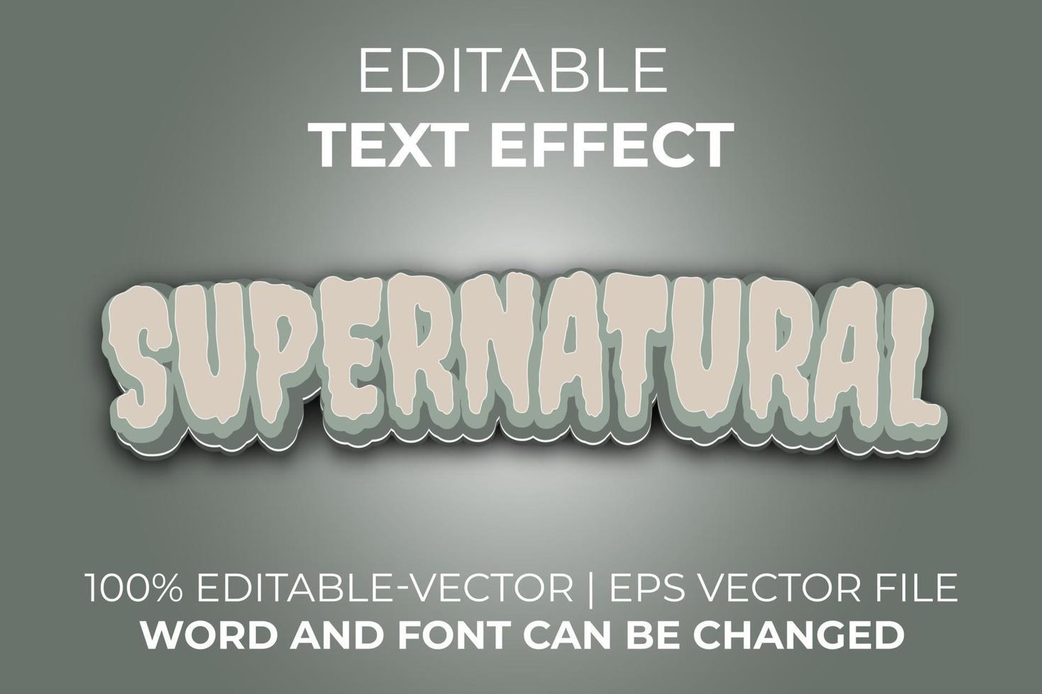 efecto de texto sobrenatural, fácil de editar vector