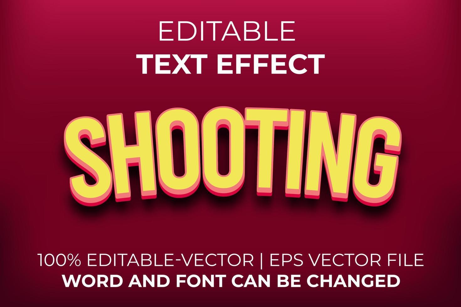 Shooting text effect, easy to edit vector