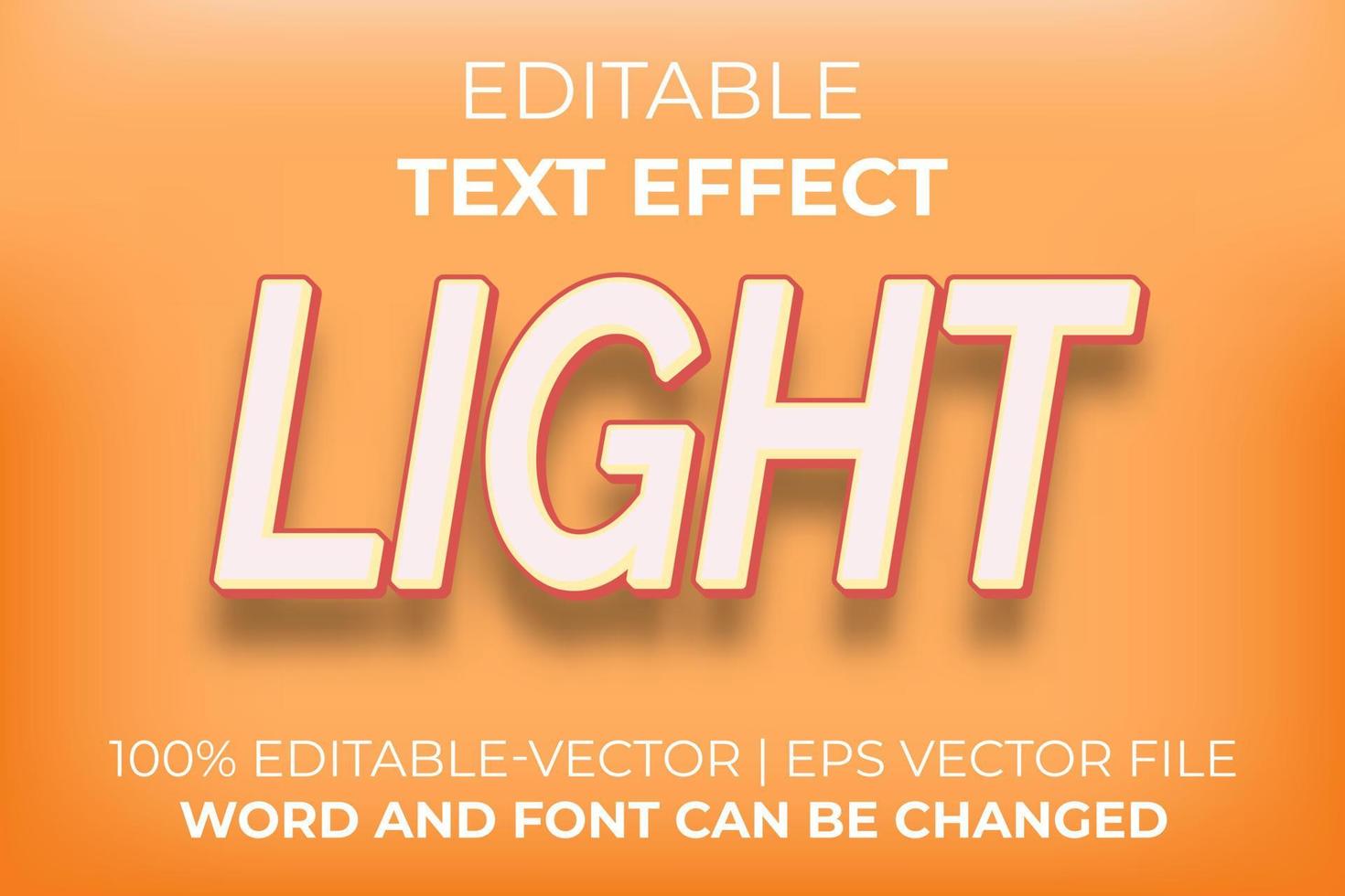 Light text effect, easy to edit vector