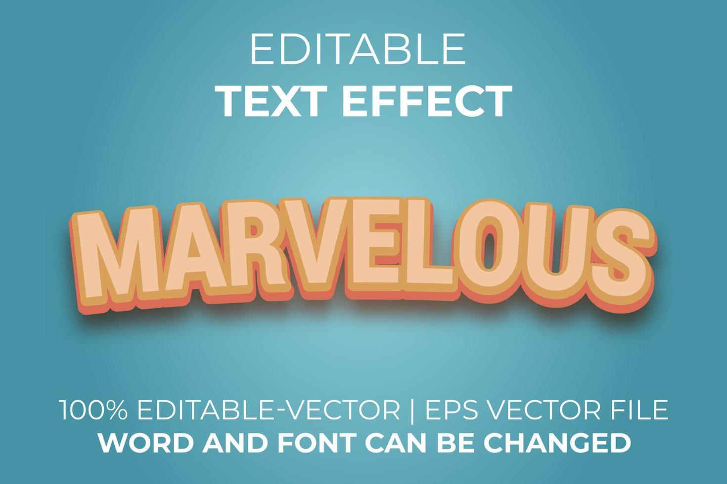 maravilloso efecto de texto, fácil de editar vector