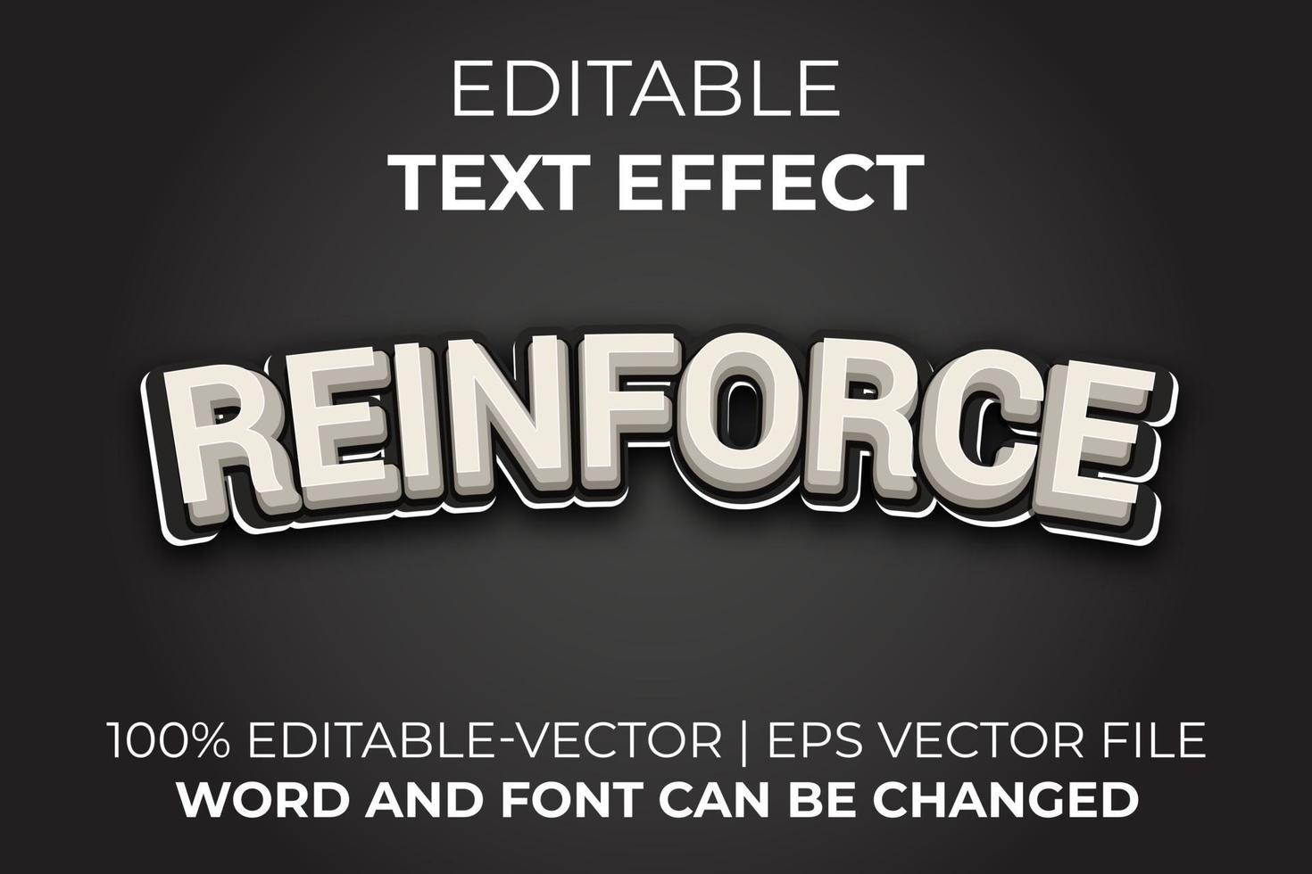 Reinforce text effect, easy to edit vector