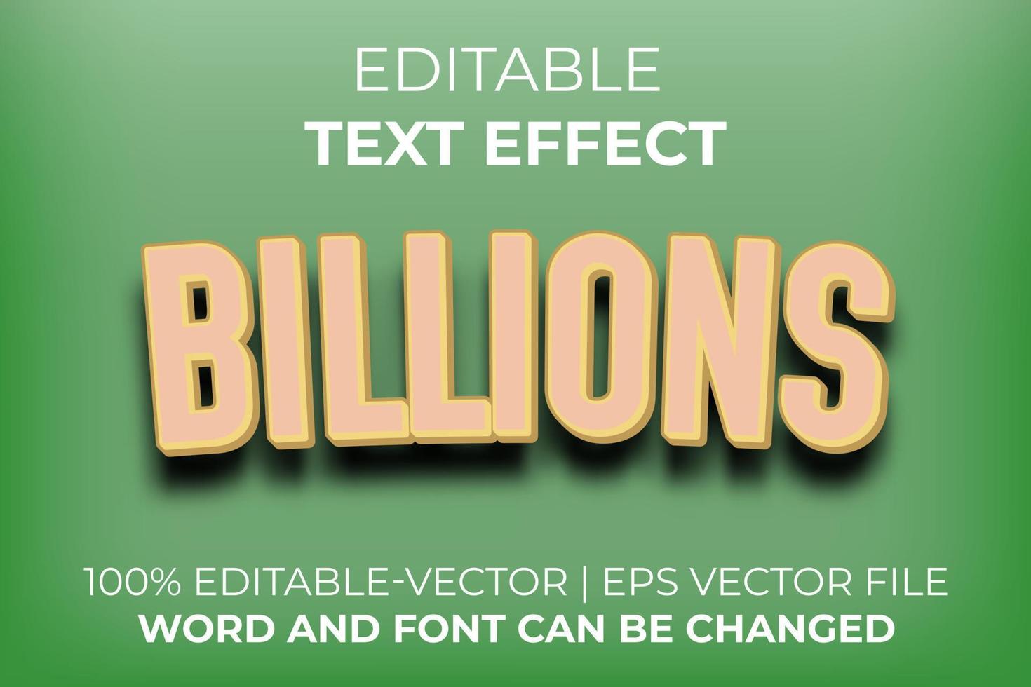 efecto de texto de miles de millones, fácil de editar vector