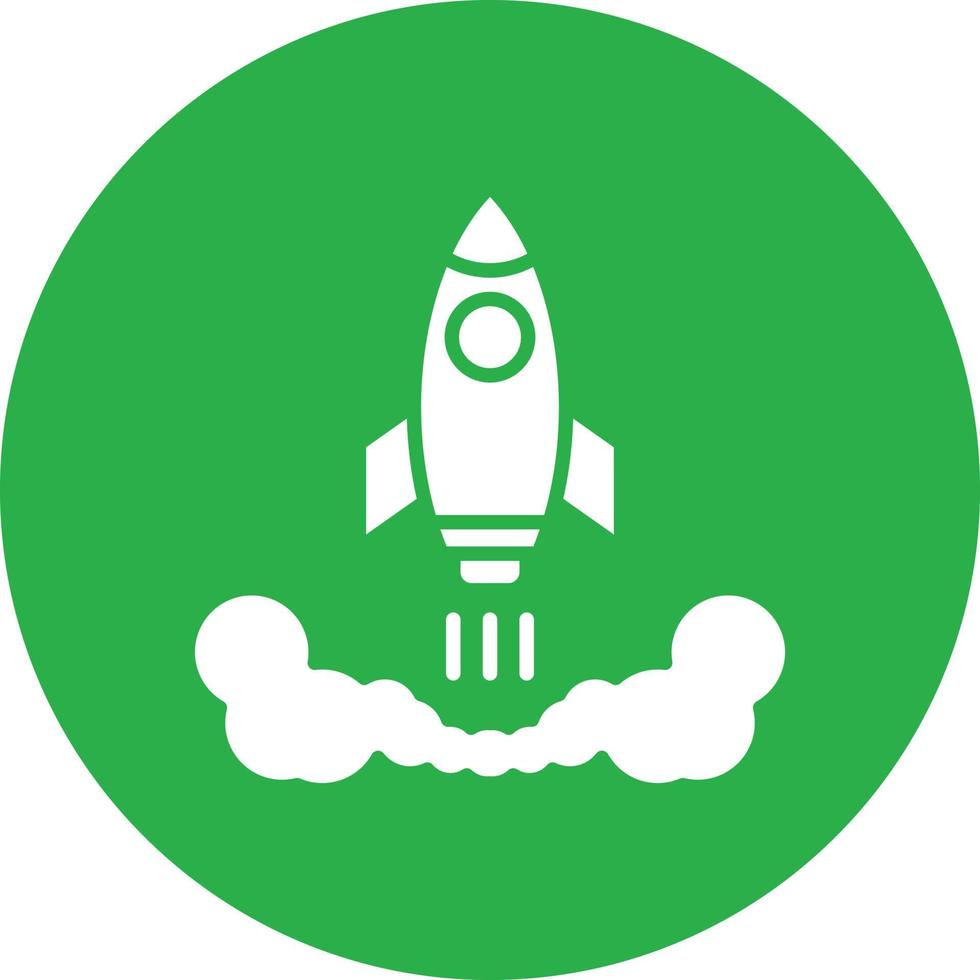 Rocket Glyph Circle Multicolor vector