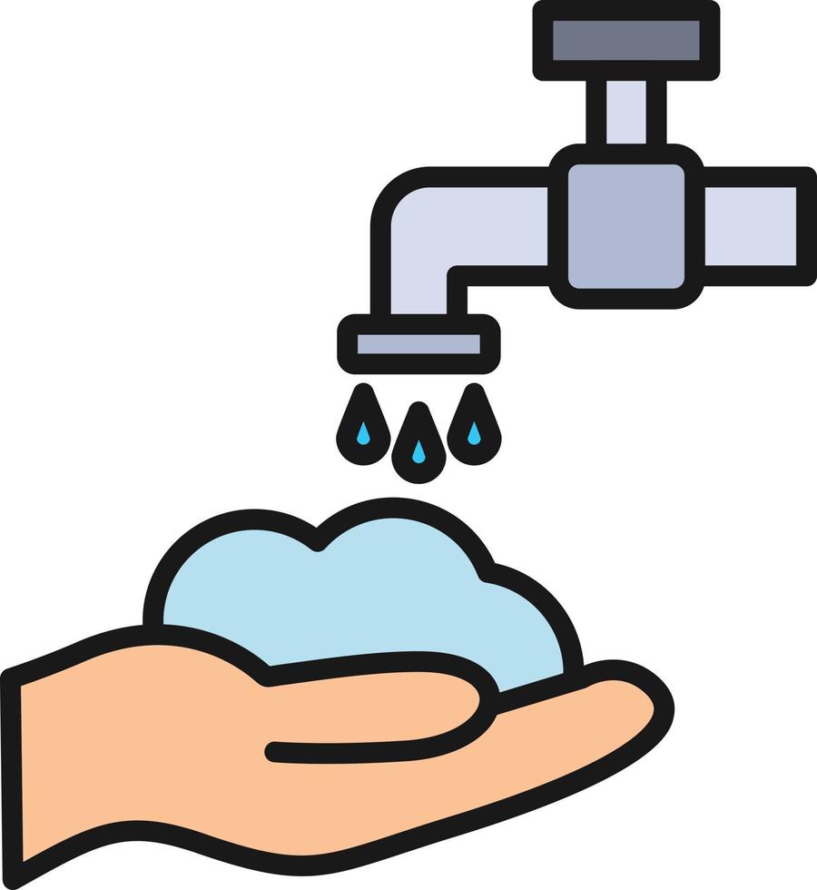 Washing Hands Line Filled vector